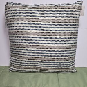 Nautical Striped Blue and Cream Pillow